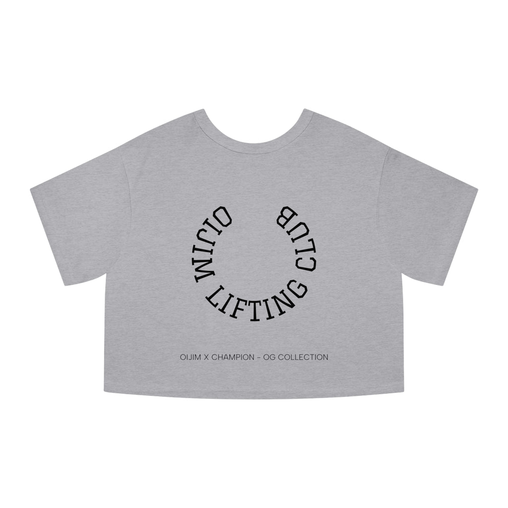 OG Cropped Tee Workout Shirt - OiJim x Champion with Logo and C Patch - Oijim