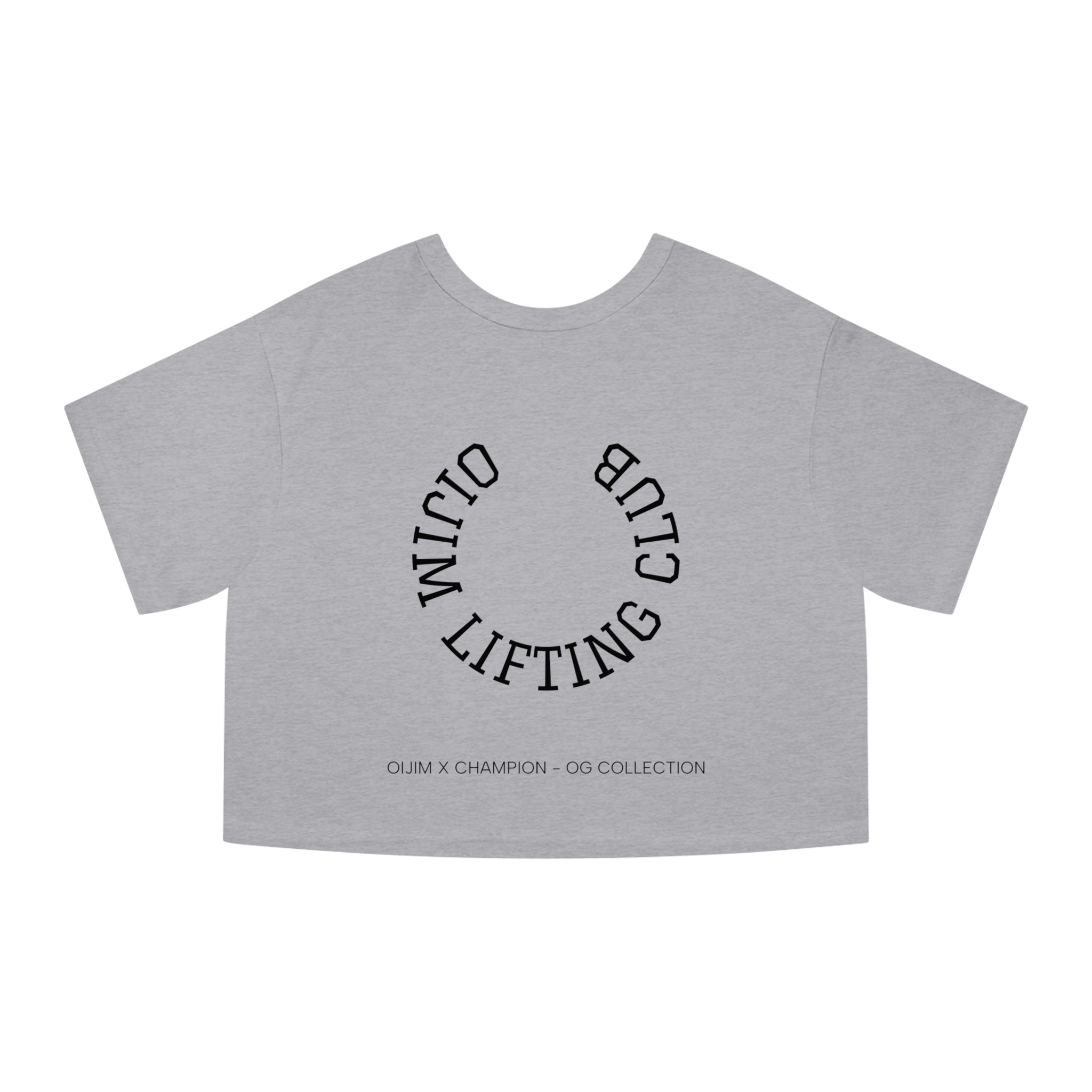 OG Cropped Tee Workout Shirt - OiJim x Champion with Logo and C Patch - Oijim