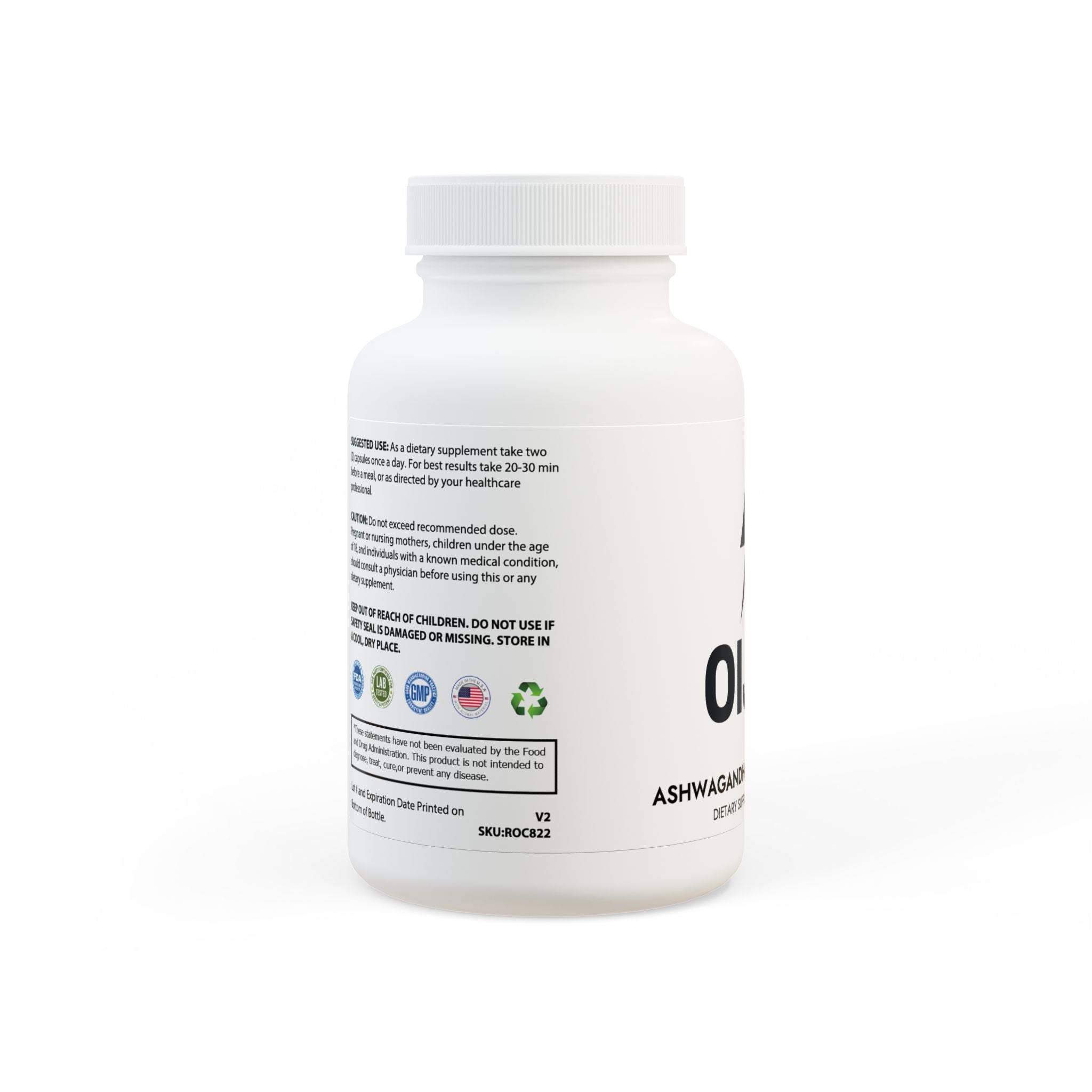 OIJIM Ashwagandha Black Pepper Capsules for Stress Relief and Vitality - 60 Count - Oijim