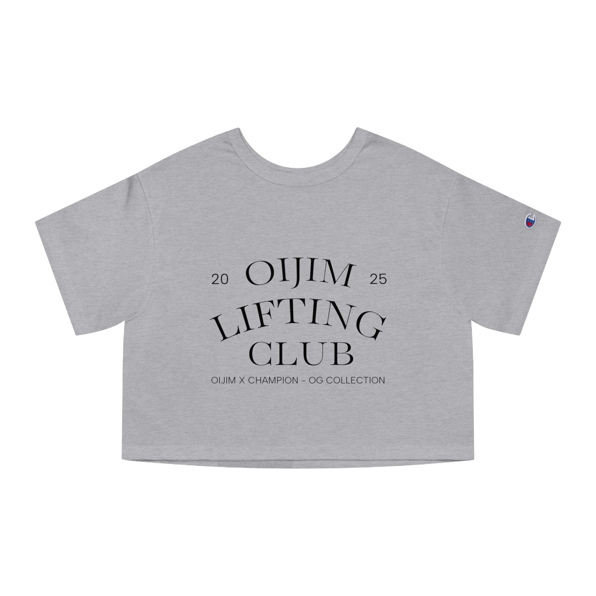 OG Cropped Tee Workout Shirt - OiJim x Champion with Logo and C Patch - Oijim