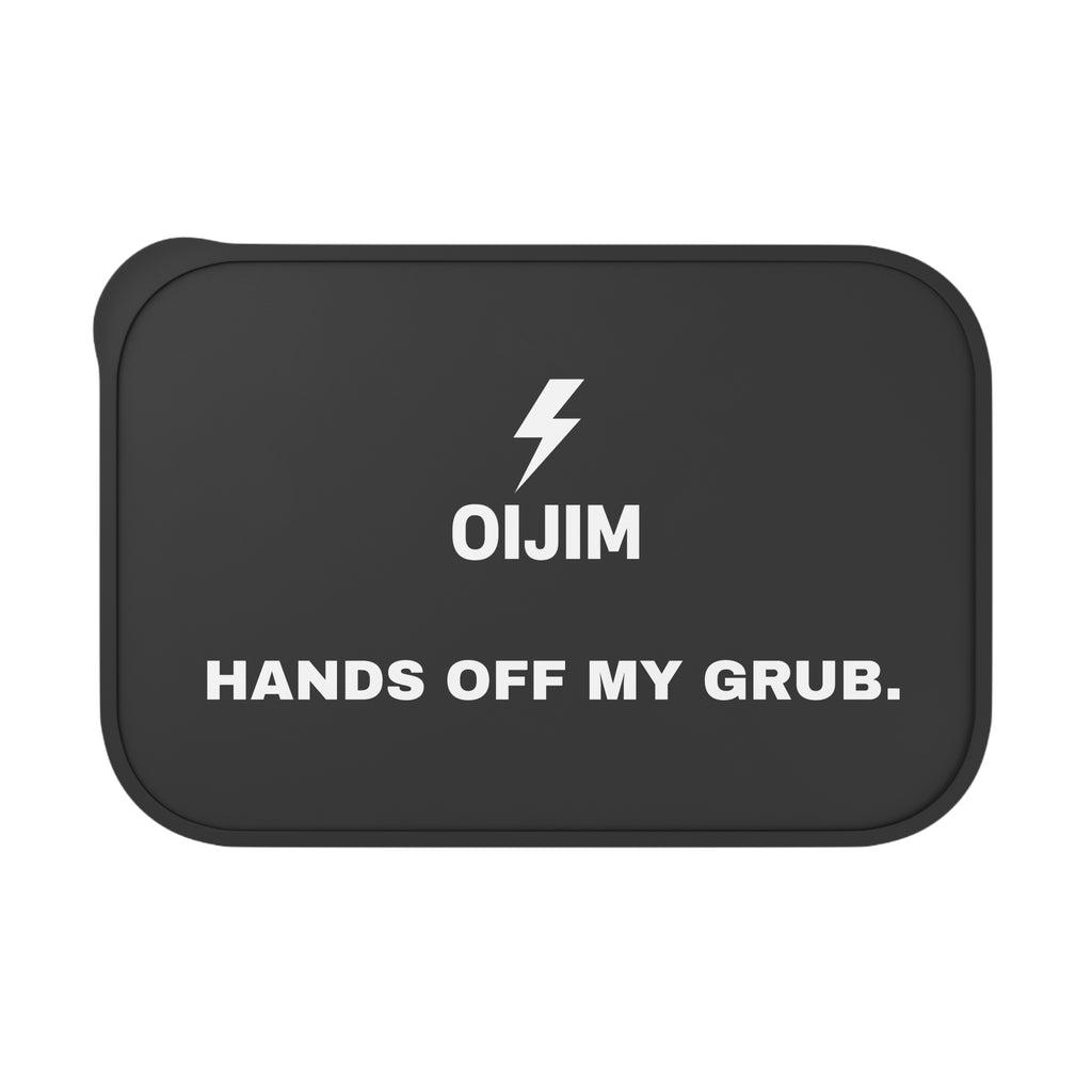 Lunch Container with Band & Utensils "Hands Off My Grub" - Oijim