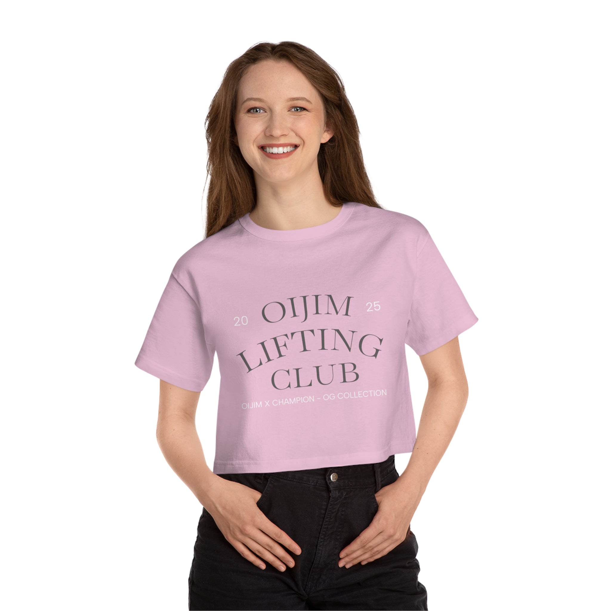 OG Cropped Tee Workout Shirt - OiJim x Champion with Logo and C Patch - Oijim