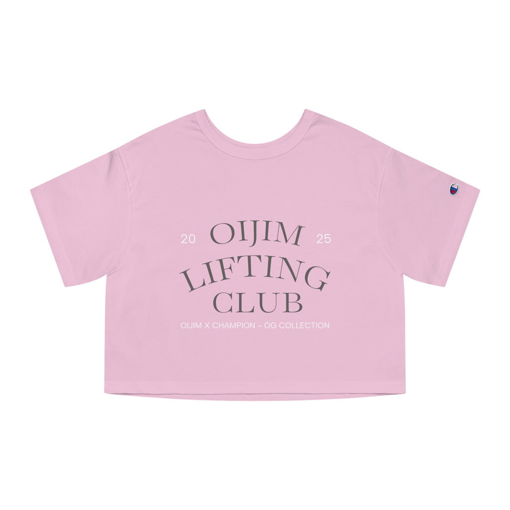 OG Cropped Tee Workout Shirt - OiJim x Champion with Logo and C Patch - Oijim