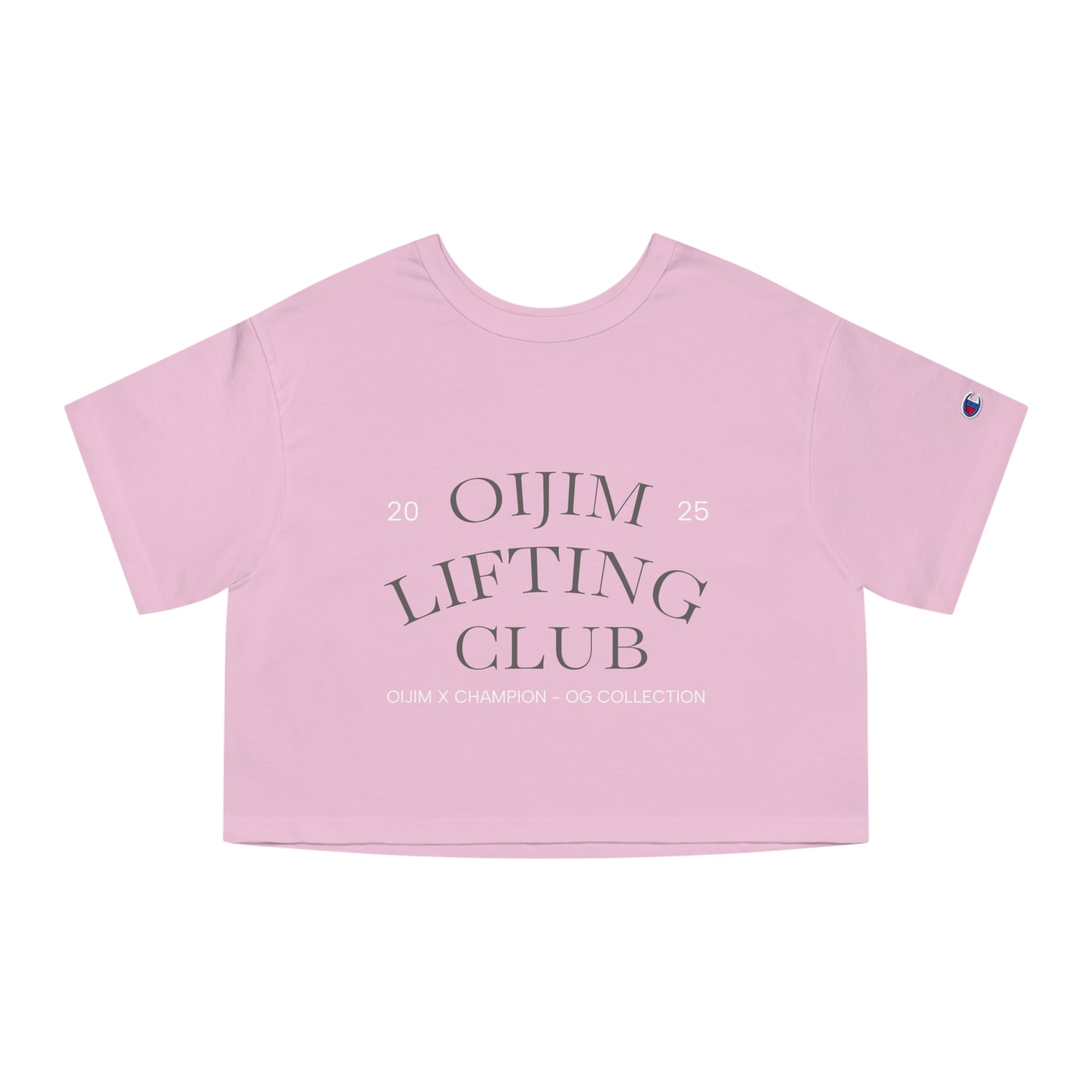 OG Cropped Tee Workout Shirt - OiJim x Champion with Logo and C Patch - Oijim