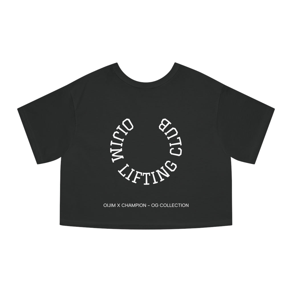 OG Cropped Tee Workout Shirt - OiJim x Champion with Logo and C Patch - Oijim