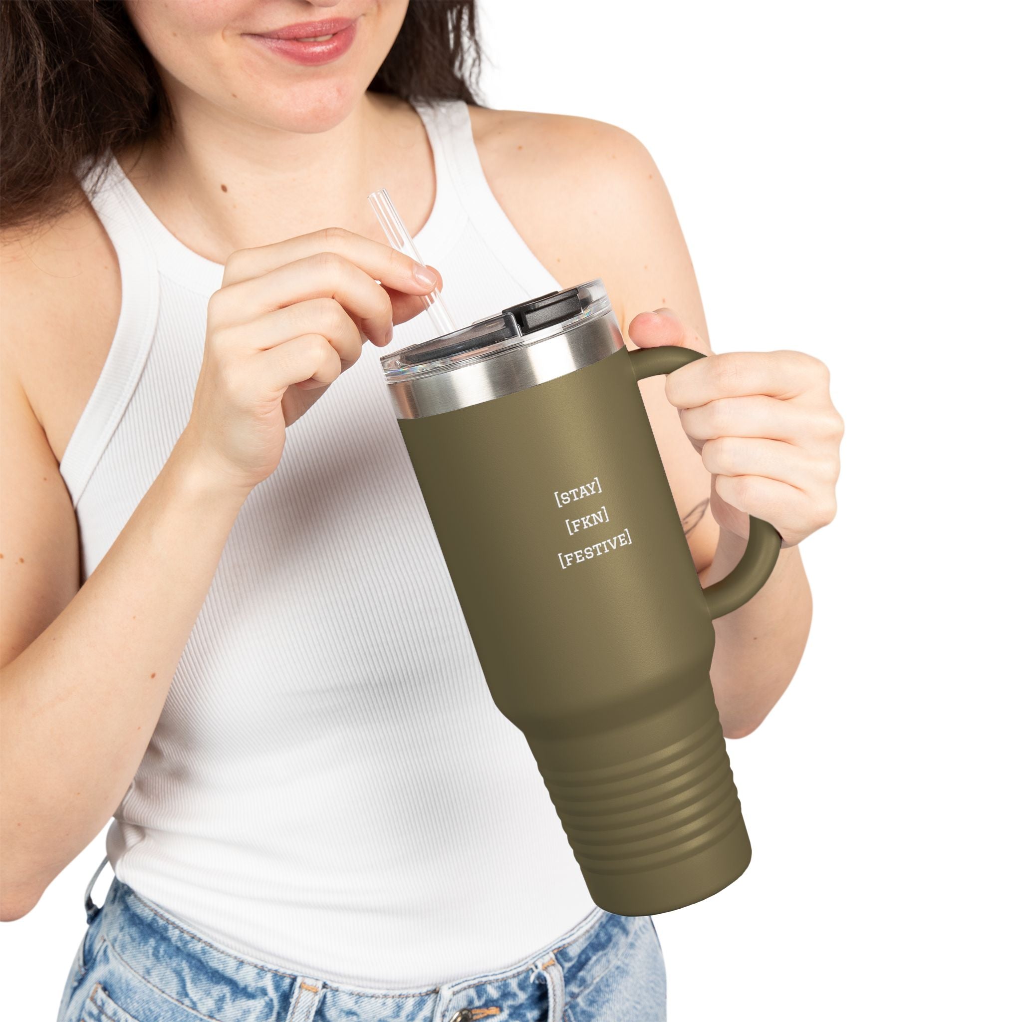STAY FKN FESTIVE Insulated Travel Mug, 40oz