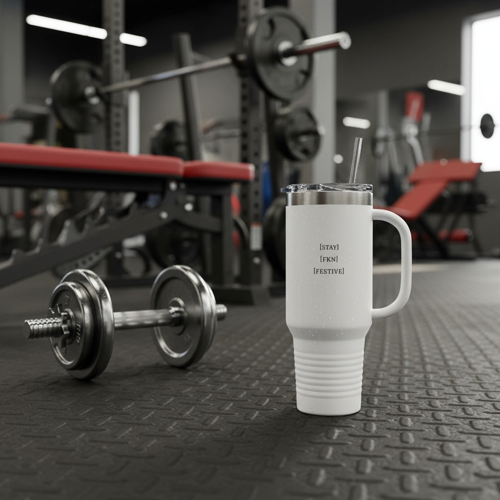 STAY FKN FESTIVE Insulated Travel Mug, 40oz