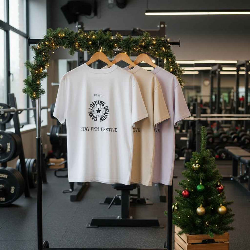 Stay FKN Festive Men's Heavy Oversized Tee - IN MY CARB LOADING SEASON